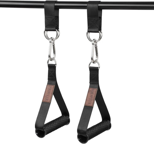 Pair of Outdoor Hanging Straps with Carabiner - Holds 150kg/330lbs, Straps Hanging Kit for Camping, Gym Bar Attachments