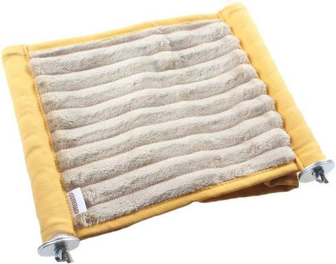 emours Double Bunkbed Hammock Sleep Bed Cage, Play Platform with Warm Fleece for Hamster Mice