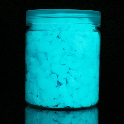 Glow in The Dark Gravel Stones, Decorative Rocks for Fish Tank, Aquarium Garden Planter, 280g/10oz (5-8mm, Blue)