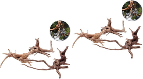 Ipetboom Natural Driftwood for Aquarium, 2pcs Driftwood for Freshwater Fish Tank, Hamster Water Bottle Decor