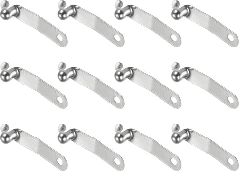 HARFINGTON 12pcs Single Button Kayak Paddle Snap Spring Clip, 37x7mm 65Mn Spring Steel V-Shaped Clips for Camping