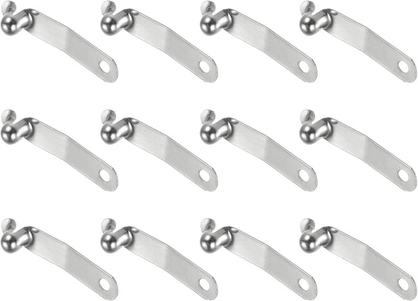 HARFINGTON 12pcs Single Button Kayak Paddle Snap Spring Clip, 37x7mm 65Mn Spring Steel V-Shaped Clips for Camping