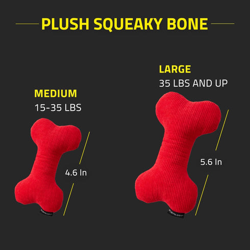 Playology Plush Squeaky Bone Dog Toy - All Natural Beef Scented Plush Toy with Interactive Squeaker for Large Dogs
