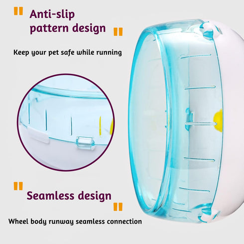 6.9 Inch Silent Hamster Running Wheel, Exercise Wheels for Dwarf Hamster, Pet Mouse, Mice