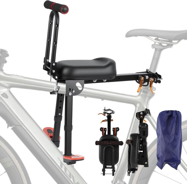Child Bike Seat Foldable, Front Mount Bike Seat for Kids on Adult