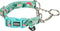 Martingale Dog Collar, Adjustable Floral No Pull Safe Training Collars with Steel Chain & Quick Release Buckle,