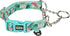 Martingale Dog Collar, Adjustable Floral No Pull Safe Training Collars with Steel Chain & Quick Release Buckle,