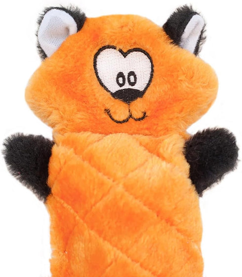 ZippyPaws Jigglerz Dog Squeaky Toys, Funny Animal Plush for Small, Medium, & Large Dogs, Fox