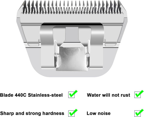 5FW Detachable Dog Grooming Wide Blades, Compatible with Andis, Oster A5, Wahl KM10 Series Clippers, Cut Length 1/4"