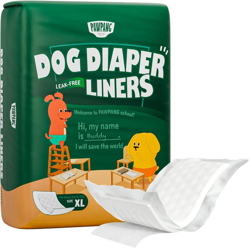 PAWPANG Disposable Dog Diaper Liners Booster Pads for Male & Female Dogs,