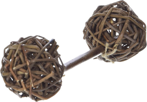 Ware Manufacturing Natural Woven Willow Small Pet Chew Toy, Barbell