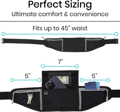 Vive Running Belt Fanny Pack, Waterproof Runners Reflective Waist Pack Bag for Fitness and Travel