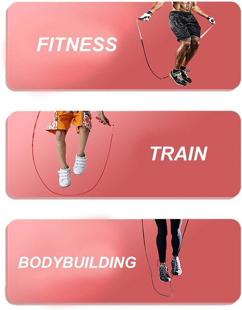 Speed Jump Rope with 360° Swivel Ball Bearing, Adjustable Steel Coated Rope, Anti-Skipping Handle for Fitness