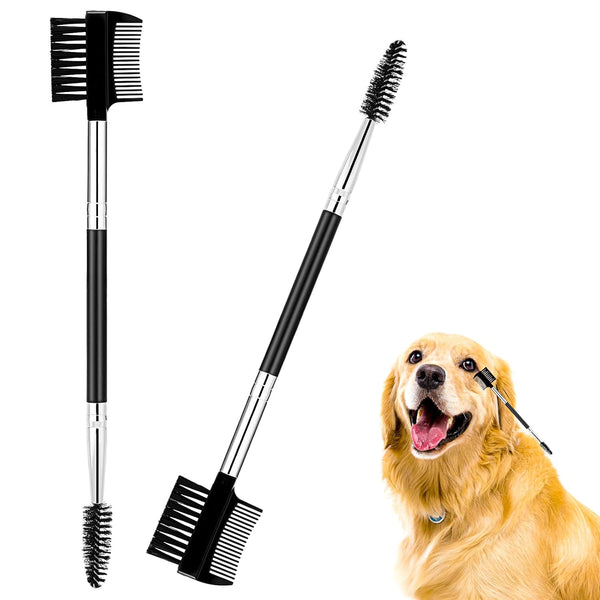 2 Pcs Double-Head Dog Tear Comb, Tear Stain Remover Brush for Dogs & Cats Grooming