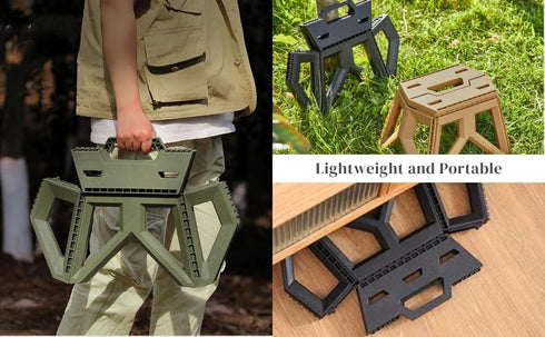 SINT Pack 1 Folding Stool Nonslip Platform Chair | Small Portable Stool for Camping | Collapsible Fold Up Stepping