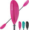 Kayak Paddle with Aluminum Shaft, Nylon Blades, Adjustable 3 Piece Oars, 220-240cm/86-94 Inches, Black/Rose/Teal