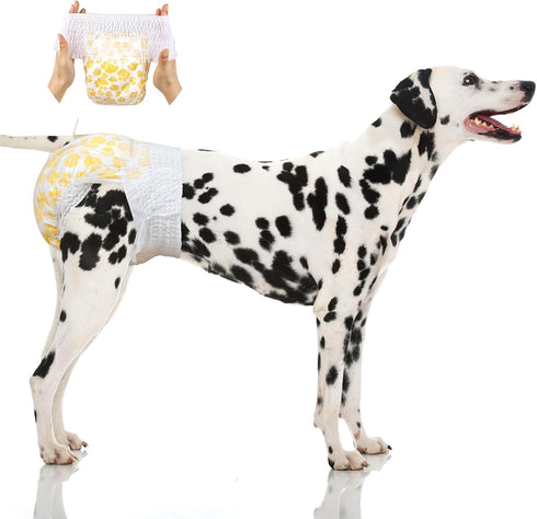 360 Dono Dog Diapers Female Large with Stretchy Waist, Disposable Pull Up Full Wrap Puppy in Heat Period Diapers