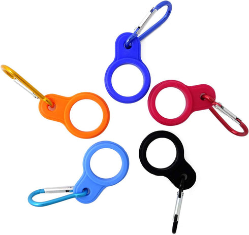 Honbay 5PCS Silicone Water Bottle Carrier Water Bottler Holder with Metal Keychain Clip