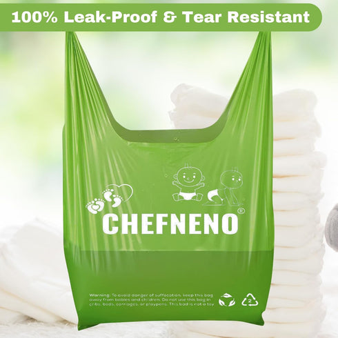 (500 (500 Baby Diaper Bag Disposable Biodegradable Unscented Easy Tie Handles Bags) Made w/EPI Additive Bulk Diaper