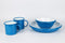 Lost & Found 6 Piece Premium Enamelware Bowl Plate Mug Outdoor Dining Set for Camping Hiking Vanlife (Glacier Blue)