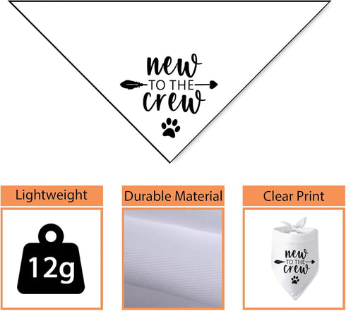 New to The Crew Dog Bandana New Puppy Announcement Gift for New Owners Puppy Bandana Dog Owner Gifts Triangle Bibs