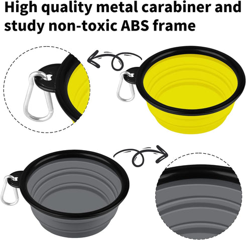 COOYOO Collapsible Dog Bowl, 2 Pack Portable Water Bowls for Cats Dogs, Pet Feeding Watering Dish for Walking, Parking,