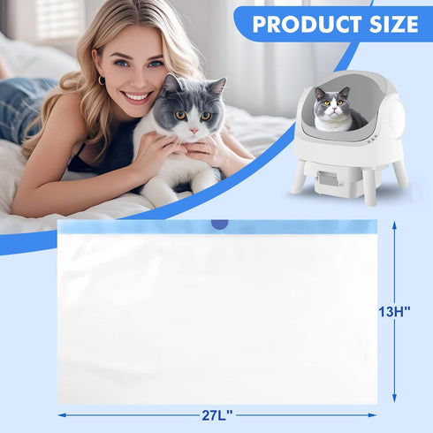 120 Pack, Design,6 Litte(27x13 inches Thicken Cat Litter Bags cat litter box liners, Leakproof Poop Bags & Waste Bags