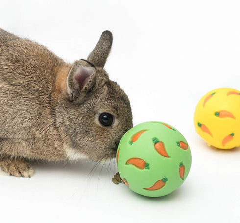 Niteangel Treat Ball, Snack Ball for Small Animals (Small, Yellow & Green)