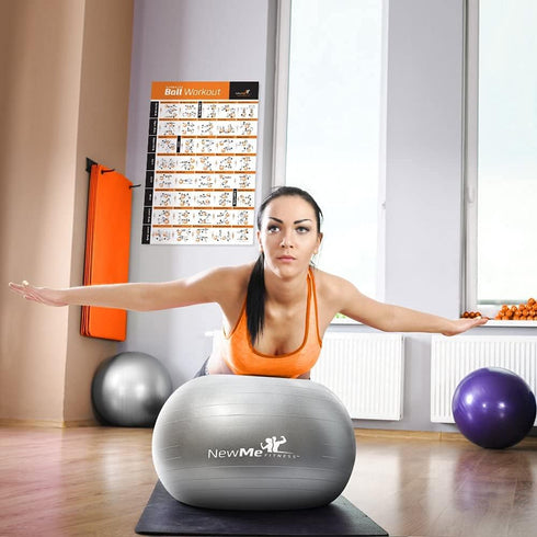 NewMe Fitness Workout Posters for Home Gym - Full Body Exercise Posters for Core, Abs, Legs, Glutes & Upper Body