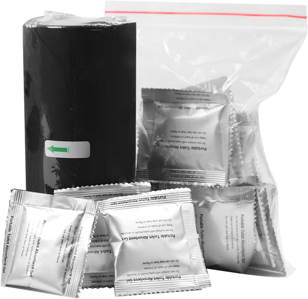 Hapoon 8 Gallon Compostable Portable Camping Toilet Bag with Poo Gel Set,