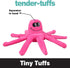 Snuggle Puppy Tender-Tuffs Small Dog Toy, Pink Plush Octopus for Small Breeds with Squeaker