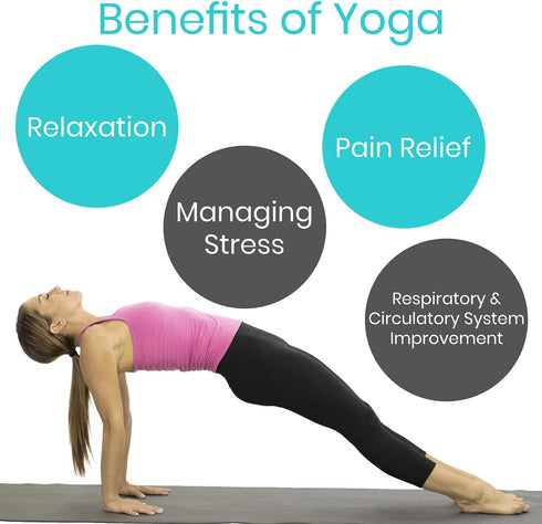 Vive Yoga Poster - Poses for Beginners and Experts, Double Sided Laminated Flow Chart for Home Gym