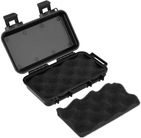Tbest Small Waterproof Container, Outdoor Shockproof Airtight Survival Box Storage Case Carry Box (Black)