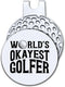 World's Okayest Golfer Golf Ball Marker with Magnetic Hat Clip, Funny Golf Accessories for Men Women