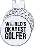 World's Okayest Golfer Golf Ball Marker with Magnetic Hat Clip, Funny Golf Accessories for Men Women