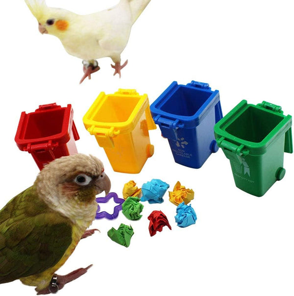 QBLEEV Conure Toys, Color Sorting Bin Bird Toys, Teaching Tool Box Parrot
