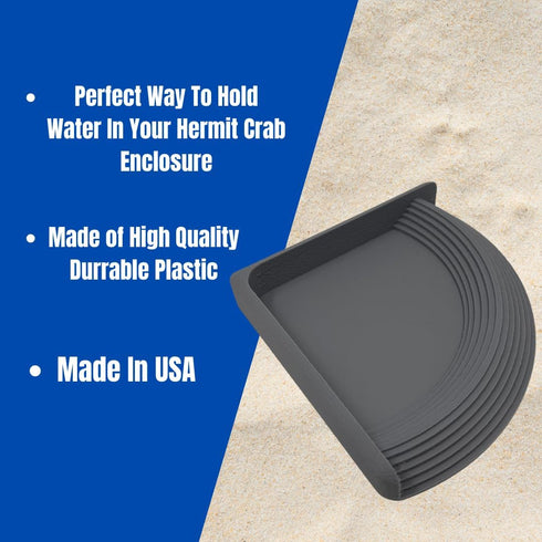 Hermit Crab Corner Pool | Watering Dish for Crabs, Frogs, Lizards | Corner Watering Pool with Ramp Access | Made in USA