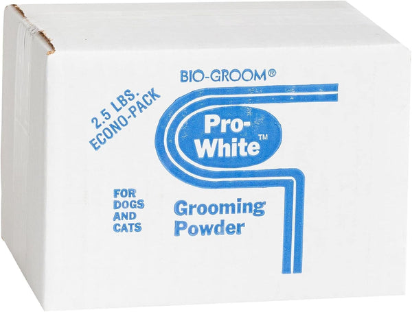 Bio-groom Pro-White Dog Grooming Powder 2.5 lb Box – Harsh Coat Defense, Cruelty-Free Dog Bathing Supplies Made in USA