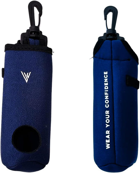 Sports Golf Ball Carry Bag Pouch, Three Balls Golf Tee Holder with Keychain Belt Clip Accessories
