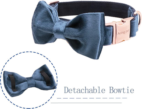 ARING PET X-Large Bowtie Dog Collar, Velvet with Removable Bowtie, Cute & Comfortable (Pack of 1)
