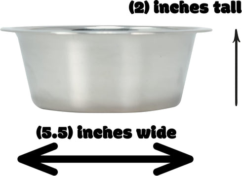 Bonka Bird Toys Stainless Steel Standard 1 Pint Bowl, Cage Cup Dish for Birds, Dogs, Cats, Large Pet Dishes