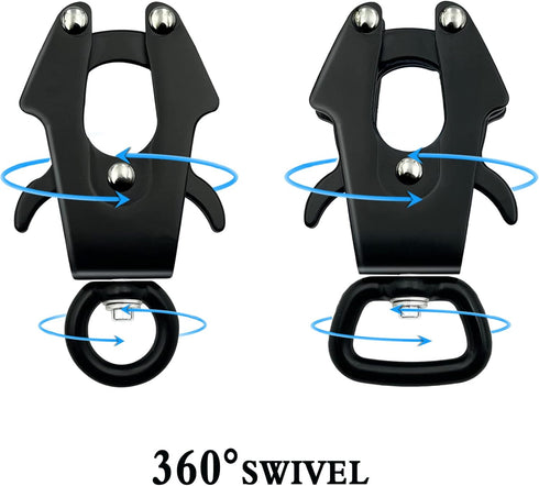 2 Pcs Frog Clip Dog Leash Clasp, Heavy Duty 360 Degree Swivel Clip Quick Release and Locking Buckle for Pet Collar
