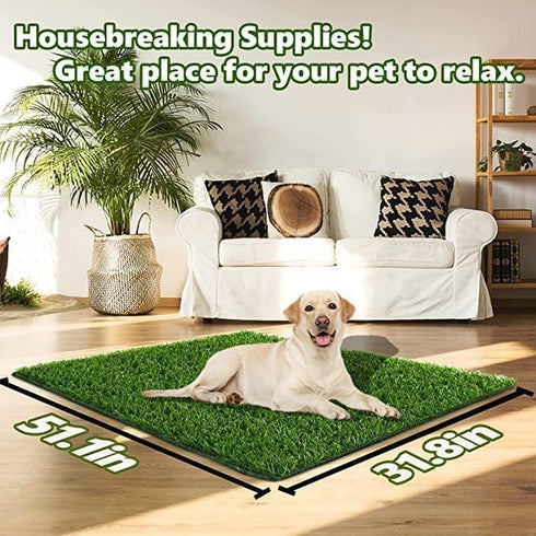 SSRIVER Pad,50.1x30.5In Dog Grass Fake Grass for Dogs,Artificial Grass Pee Pad for Puppies Potty Training Indoor