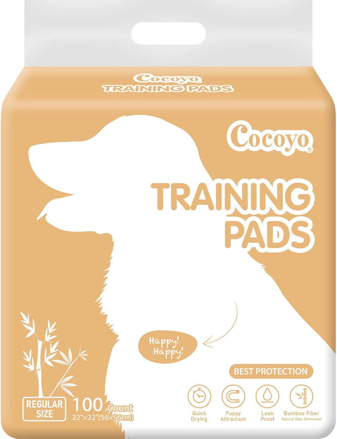 COCOYO Earth Friendly Bamboo Training Pads | 100 Super Absorbent Eco-Friendly Puppy Pads for All Dogs