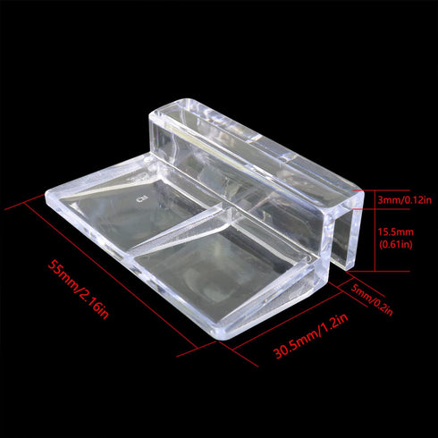 8pcs Clear Acrylic Aquarium Glass Cover Clip Support Holder for Fish Tank (5mm)