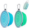 SLSON Dog Bowls Pet Collapsible Bowl with Cover Lids, 2 Pack, Light Blue and Green, Large