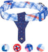 Blueberry Pet Adjustable Tie Dog Collar, Blue Hue Scottish Plaid Style, Medium, Neck 14.5"-20"