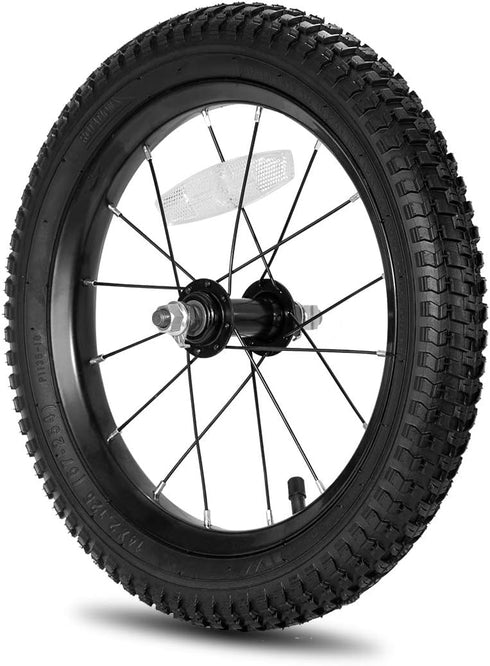 JOYSTAR Kids Bike Front Wheels Replacement - 12, 14, 16, 18 Inch with Solid Air Rubber Tire, Black & White