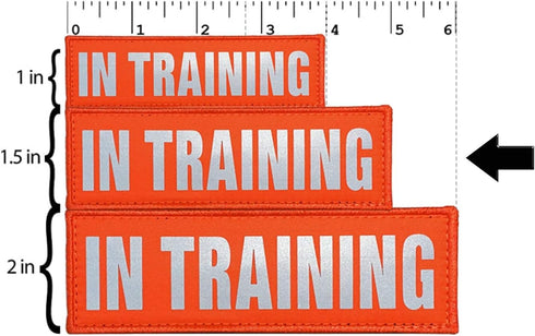 Orange Reflective Dog Patches 2 Pack, Service Dog in Training, DO NOT PET Patches with Hook and Loop