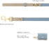 Leather Dog Leash, Cupertino Slim Leash with Reinforced Hardware, European Design, Blue, 4ft